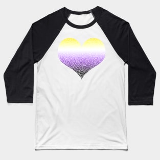 Ombré non-binary colours and white swirls doodles heart Baseball T-Shirt